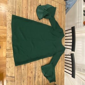 Green mini butterfly arm zara dress